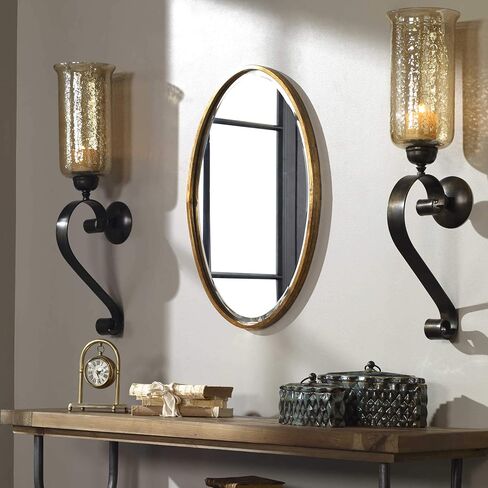 Uttermost Herleva Oval Mirror | Antique Gold Oval Mirror in Saudi Arabia