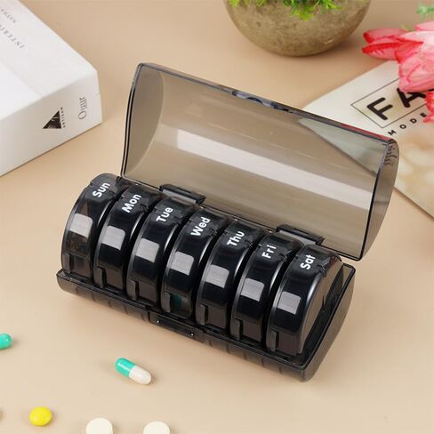 Pill Box Weekly Daily Pill Organizer AM PM 7 Day with Moisture-Proof Design (Multicolor) in Saudi Arabia