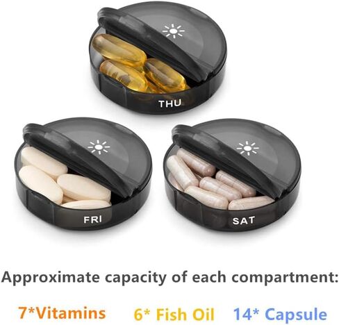 Pill Box Weekly Daily Pill Organizer AM PM 7 Day with Moisture-Proof Design (Multicolor) in Saudi Arabia