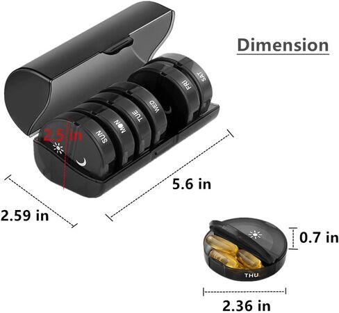 Pill Box Weekly Daily Pill Organizer AM PM 7 Day with Moisture-Proof Design (Multicolor) in Saudi Arabia