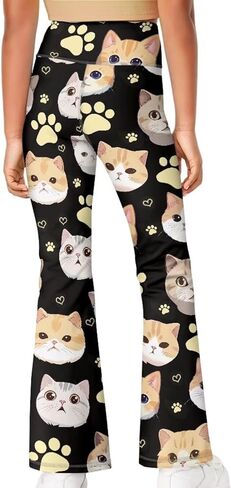 Yewattles Girl Bootcut Yoga Leggings Tummy Control High Waisted Leggings Flare Yoga Pants Soft Sweatpants 5-14 Years in Kuwait