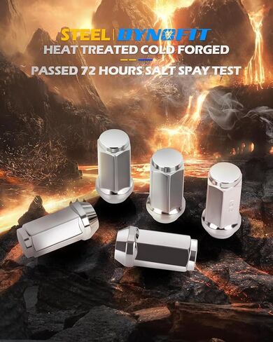 صواميل عروة عجلة Dynofit M14x1.5 لسيلفرادو سييرا 2500 3500، 32 قطعة 14 مم - 1.5 صواميل عروة من الكروم بنهاية مغلقة مناسبة لعجلة Ford F250 F350 ما بعد البيع، ارتفاع 1.8 بوصة تصميم قطعة واحدة صواميل موالف رفيعة in Kuwait