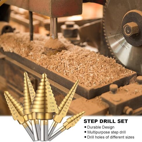 مجموعة لقم ثقب HSS مكونة من 6 قطع مع ثقب مركزي تلقائي، مجموعة لقم ثقب فولاذية عالية السرعة مطلية بالتيتانيوم مع علبة من الألومنيوم، مجموعة لقم متعددة الفتحات للبلاستيك والخشب والمعادن in Kuwait