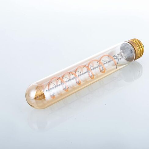 Dimmable 4W Tube LED Eison Bulb, T10 Vintage Long LED Bulb 40 Watt Equivalent Warm White 2700K, E26 Medium Base Amber Colored 7.3 Inch Long tubular edison bulb, 3 Pack in Saudi Arabia