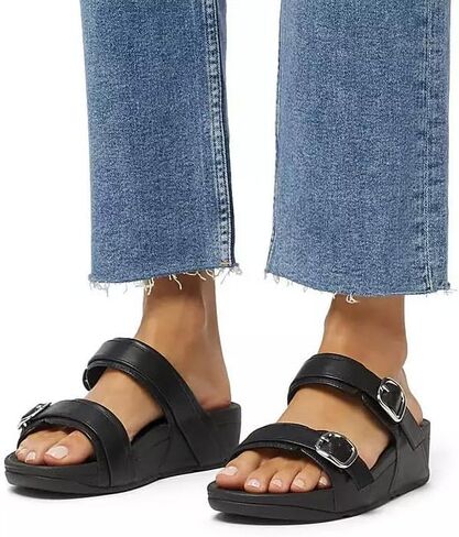 FitFlop Women's LULU Adjustable Leather Slides in Saudi Arabia