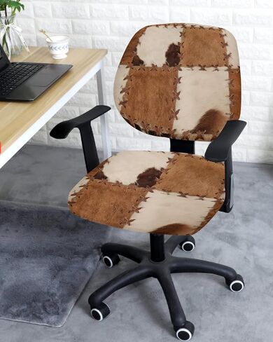 Red Christmas Office Chair Covers 2 Piece, Xmas Stretch Computer Chair Cover Universal Rotating Desk Chair Covers Washable Winter Snowman Chair Seat Cover Back Slipcover Protector Seasonal Snowflake in Saudi Arabia