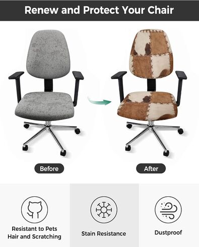 Red Christmas Office Chair Covers 2 Piece, Xmas Stretch Computer Chair Cover Universal Rotating Desk Chair Covers Washable Winter Snowman Chair Seat Cover Back Slipcover Protector Seasonal Snowflake in Saudi Arabia