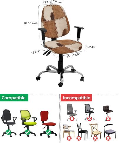 Red Christmas Office Chair Covers 2 Piece, Xmas Stretch Computer Chair Cover Universal Rotating Desk Chair Covers Washable Winter Snowman Chair Seat Cover Back Slipcover Protector Seasonal Snowflake in Saudi Arabia