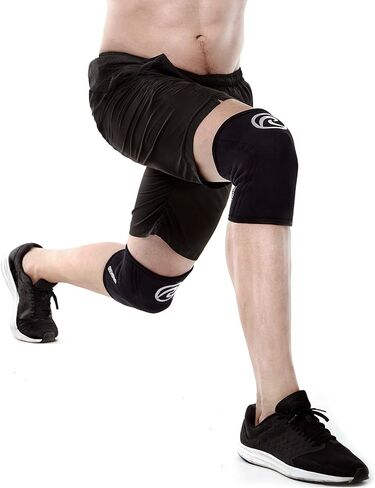 Rehband أكمام الركبة 5 مم للتدريب الوظيفي، والتدريب المتقاطع ورفع الأثقال، ودعم الركبة لرفع الأثقال مصنوع من النيوبرين، للجنسين، اللون: كربون/أسود - زوج واحد، الحجم: متوسط in Saudi Arabia