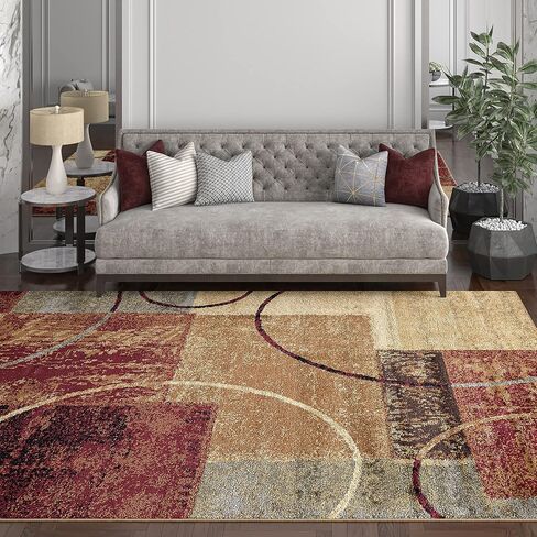 Tacoma Multi-Color 3 Piece Set Area Rug for Living Room Bedroom Dining Room Indoor Entryway Foye - Modern, Abstract Carpet in Saudi Arabia