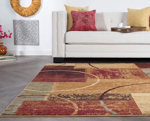 Tacoma Multi-Color 3 Piece Set Area Rug for Living Room Bedroom Dining Room Indoor Entryway Foye - Modern, Abstract Carpet in Saudi Arabia