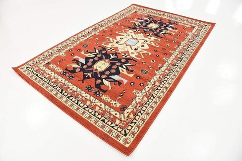 Unique Loom Taftan Collection Border Geometric Tribal Inspired Design Area Rug, 2 ft 2 in x 3 ft, Brown/Tan in Saudi Arabia