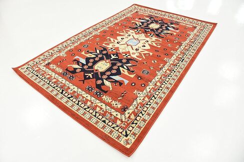 Unique Loom Taftan Collection Border Geometric Tribal Inspired Design Area Rug, 2 ft 2 in x 3 ft, Brown/Tan in Saudi Arabia