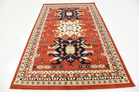 Unique Loom Taftan Collection Border Geometric Tribal Inspired Design Area Rug, 2 ft 2 in x 3 ft, Brown/Tan in Saudi Arabia