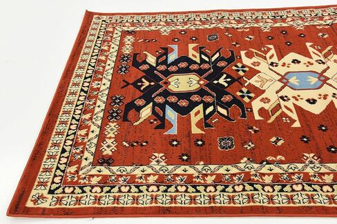 Unique Loom Taftan Collection Border Geometric Tribal Inspired Design Area Rug, 2 ft 2 in x 3 ft, Brown/Tan in Saudi Arabia