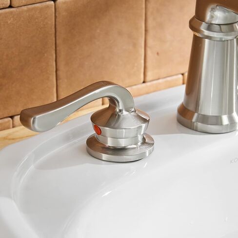 Chrome Bathroom Sink Faucet, Bathroom Faucet 3 Hole, Widespread Bathroom Faucet, 8 Inch Waterfall 2 Handle with Pop Up Drain with Overflow Set Polished Vanity Mixer Tap Commercial Modern in Kuwait