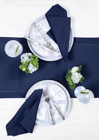 Solino Home Light Natural Linen Table Runner 120 Inches Long – 100% Pure Linen Classic Hemstitch Table Runner 16 x 120 Inch – Machine Washable Dining Table Runner for Summer in Saudi Arabia