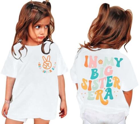 Big Sister Shirt Toddler in My Big Sister Era Tees Shirt Concert Letter Print T Shirt Retro Girls Short Sleeve Tops in Saudi Arabia