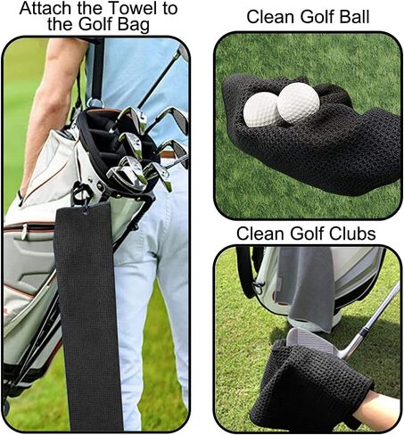 Swing Swear Look for Ball Repeat Golf Towel with Clip Golf Ball Towel for Golf Course Exercise, Golf Gift for Men, Birthday Gifts for Golf Fan, Retired Gifts for Coworker in Saudi Arabia