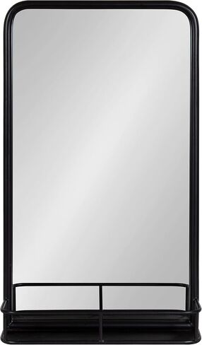 Kate and Laurel Estero Modern Radius Rectangle Mirror with Shelf, 18 x 30, Silver, Chic Industrial Iron Mirror with Durable Shelf for Storage and Display in Saudi Arabia