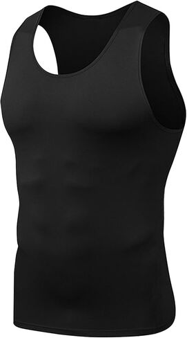 HYCOPROT 3 Pack Men's Athletic Compression Shirt Sleeveless Muscle Dry Fit Workout Tank Top for Running Training in Saudi Arabia