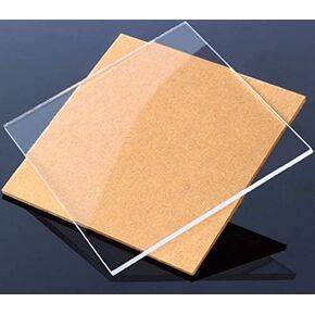 DistinctAndUnique Clear Cast Acrylic Plexiglass Sheets (3 Pack) 1/8" Thick (3mm) Easy to Cut Plastic Plexi Glass with Protective Paper for Signs, DIY Display Projects, Crafts, Shelves (6" x 12")