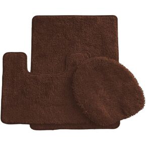 Daniel's Bath & Beyond 3 Piece Solid Luxury Bath Mat, Hot Pink, (3PC Solid Luxury)