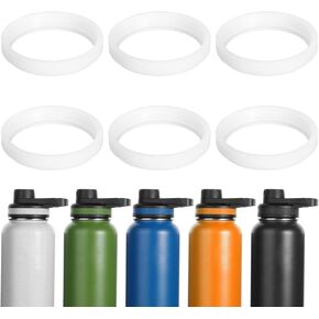 6pcs Seal Gasket Replacement for Thermoflask 16oz 24oz 32oz 40oz Water Bottle Ring Parts Airtight with Straw Lid, Silicone O-Ring Sealing Cap Accessory (Not for Spout Lid and Chug Lid)