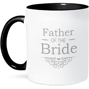 3dRose Father of The Bride in Silver/Grey, Part of Matching Marriage Party Set, Ceramic Mug, 11-Oz
