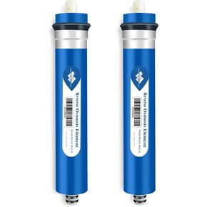 Membrane Solutions 150 GPD RO Membrane, Reverse Osmosis Membrane, RO Membrane Replacement, Reverse Osmosis Filter Replacement for Under Sink Home Drinking RO Water Purifier System (2 PACK)