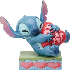 Enesco Disney Traditions by Jim Shore Lilo and Stitch Hugging Heart Figurine, 5 Inch, Multicolor