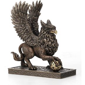 Veronese Design 7 1/2" Tall Celtic Griffin Claw On Sphere Resin Sculpture Hand Painted Bronze Figurine