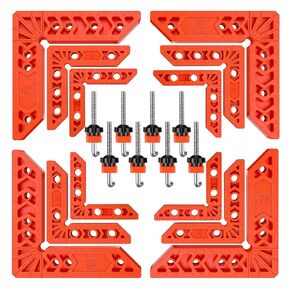 90 Degree Corner Clamp Clamping Square for Woodworking Positioning Squares Right Angle Clamp Tool Wood Clamps for Gluing Cabinets Picture Frames or Drawers, Set of 12（3" 4" 6"）