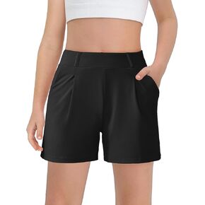 Haloumoning Girls Shorts Kids Casual High Waisted School Uniform Shorts with Pockets 5-14 Years in Kuwait