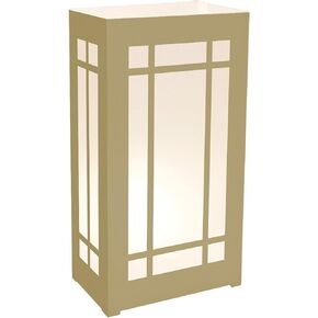 LumaBase Plastic Luminaria Lanterns, Gold Window - Set of 10