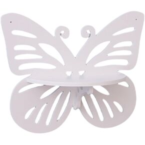 1Pcs Butterfly Floating Shelf Butterfly Shape Storage Rack Wood Wall Decor Bookshelf Picture Display for Bedroom Bathroom Living Room Decor Storage