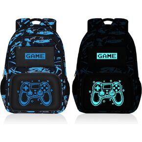School Backpack for Boys - Game Boys Backpack for Kids Children Teens Elementary Middle School - 17″ Gamer Bookbag Travel Back Pack for Age 6-18