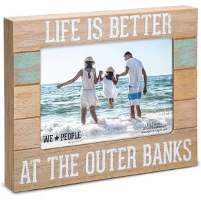 Pavilion Gift Company - 67478 5x7 Inch Self Standing Picture Frame Life is Better at The Outer Banks, 5x7, Brown