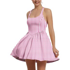 LOVRUBY Womens Tennis Golf Dress Shorts and Pockets Back-Cross Design Strappy Lightweight Soft Two-Piece Athletic Dresses
