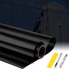 Pushglossy 30 Inch x 26 ft One Way Window Tint Film Privacy Daytime Reflective Mirror Window Sun Blocking Thermal Insulated Film Heat Control Static Cling Window Tint Anti UV Home Office (Clear) in Kuwait