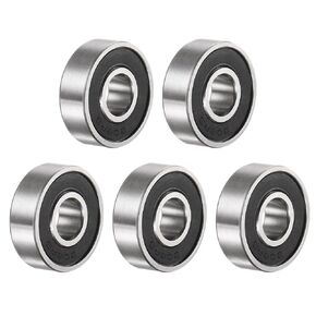 uxcell 608-2RS Deep Groove Ball Bearings 8mm Bore 22mm OD 7mm Thick Chrome Steel ABEC5 Accuracy Z3 Noise Level 5pcs