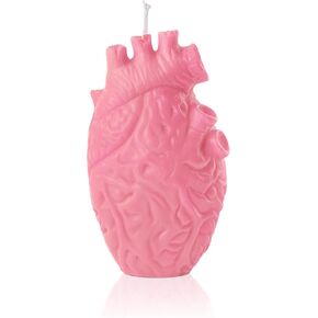 Zainpe Anatomical Heart Shaped Candle Gift Pine Fragrance Natural Soy Wax Handmade Aromatherapy Candle Home Aesthetic Decor Desk Decoration for House Bedroom Party Supplies Rose Pink 2.4 x 4.1 in