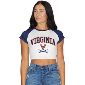 Lojobands Women's Tailgate Outfit College Game Day Team Tee T-Shirt Crop Top
