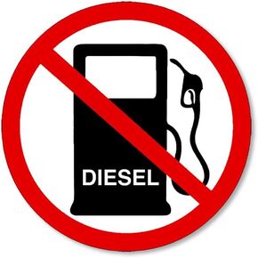 Round No Diesel Sticker (Gas Pump Gasoline unleaded Truck Vehicle Vinyl Decal Weatherproof Waterproof (3 inch)