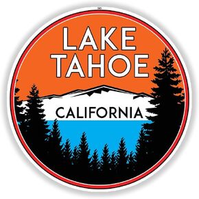 LAKE TAHOE CALIFORNIA REPUBLIC SKIING SKI LAKE BOAT BOATING BEAR SNOWBOARD - Sticker Graphic - Auto, Wall, Laptop, Cell, Truck Sticker for Windows, Cars, Trucks