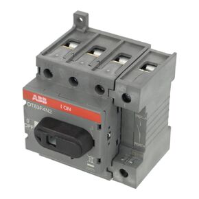 OT63F4N2 | 1SCA105365R1001 | ABB SWITCH DISCONNECTOR, 4 POLE, FRONT OPERATED, BASE MOUNTED, 63A, HANDLE and SHAFT NOT INCLUDED