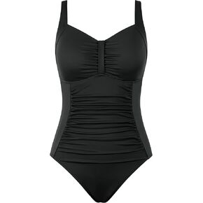 Septangle Women's Ruched Tummy Control One Piece Swimsuits Swimwear Vintage Slimming Bathing Suit