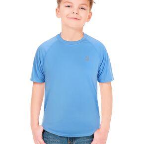 Roadbox Boys UPF 50+ Rash Guard - Short Sleeve Sun Shirt for Kids Boys UV Protection Quick Dry Swim Shirt
