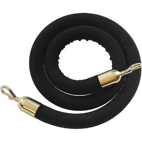 Montour Line Velvet Hanging Stanchion Rope Foam Core, 8 Foot Red Rope with Polished Brass Snap Ends
