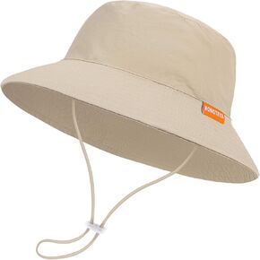 2-Pack Baby Sun Hat Kids Summer UPF 50+ Toddler Bucket Hat Wide Brim Adjustable Beach Hats for Boys Girls Age 0-6 Years